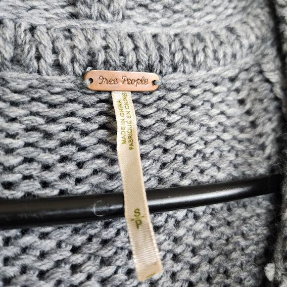 Free People Grey Wool Small Gray Cardigan Sweater - Picture 2 of 5